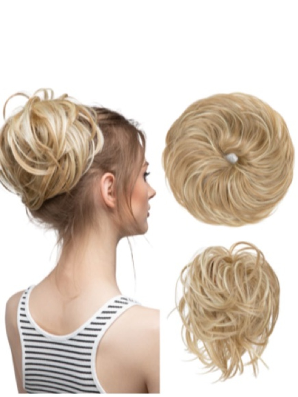 CJL HAIR Large
Messy Bun Hair
Piece Blonde Large Messy Bun Hair Piece